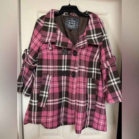 last kiss Jackets & Coats Last Kiss Plaid Coatjacket Size Xl Poshmark